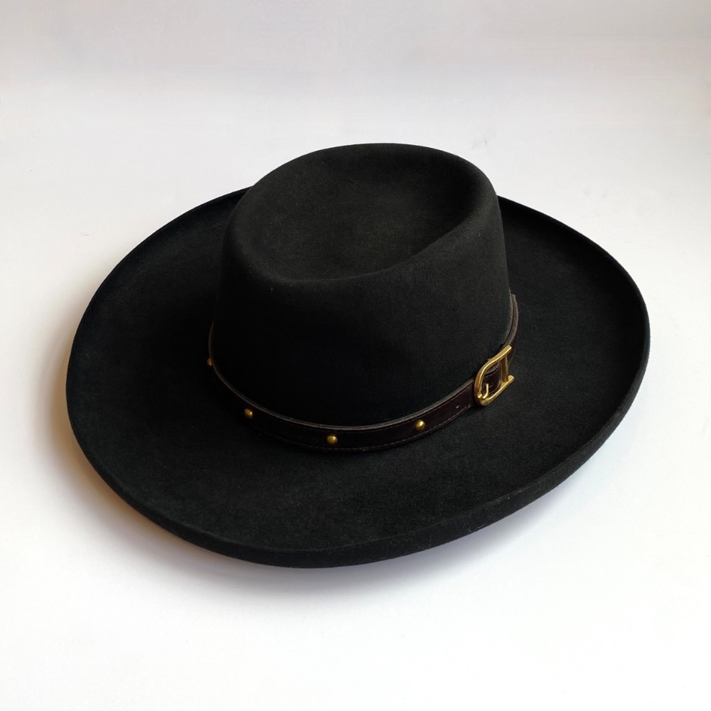 RARE Vintage RESISTOL Black 7 1/8" Long Oval Western Cowboy Cowgirl Felt Hat